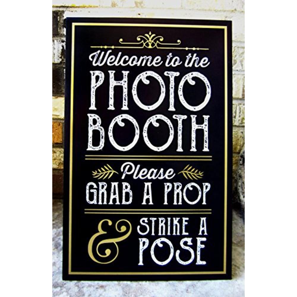 Photo Booth Internat PERFECT PHOTO BOOTH PROP SIGN WITH EASEL BACKER STAND, Great for DIY Photo Booth, Grab A Prop Strike A Pose Photo Booth Sign, Gr