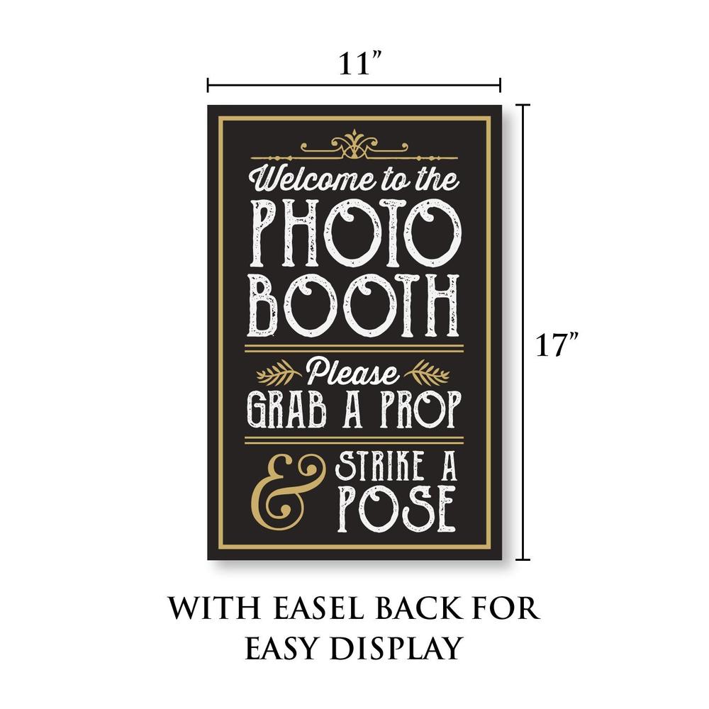Photo Booth Internat PERFECT PHOTO BOOTH PROP SIGN WITH EASEL BACKER STAND, Great for DIY Photo Booth, Grab A Prop Strike A Pose Photo Booth Sign, Gr