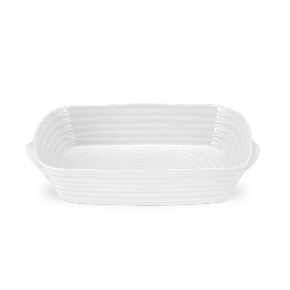 Portmeirion Sophie Conran White Small Handled Roasting Dish | Rectangular Casserole Dish for Oven | Made from Fine Porcelain | D
