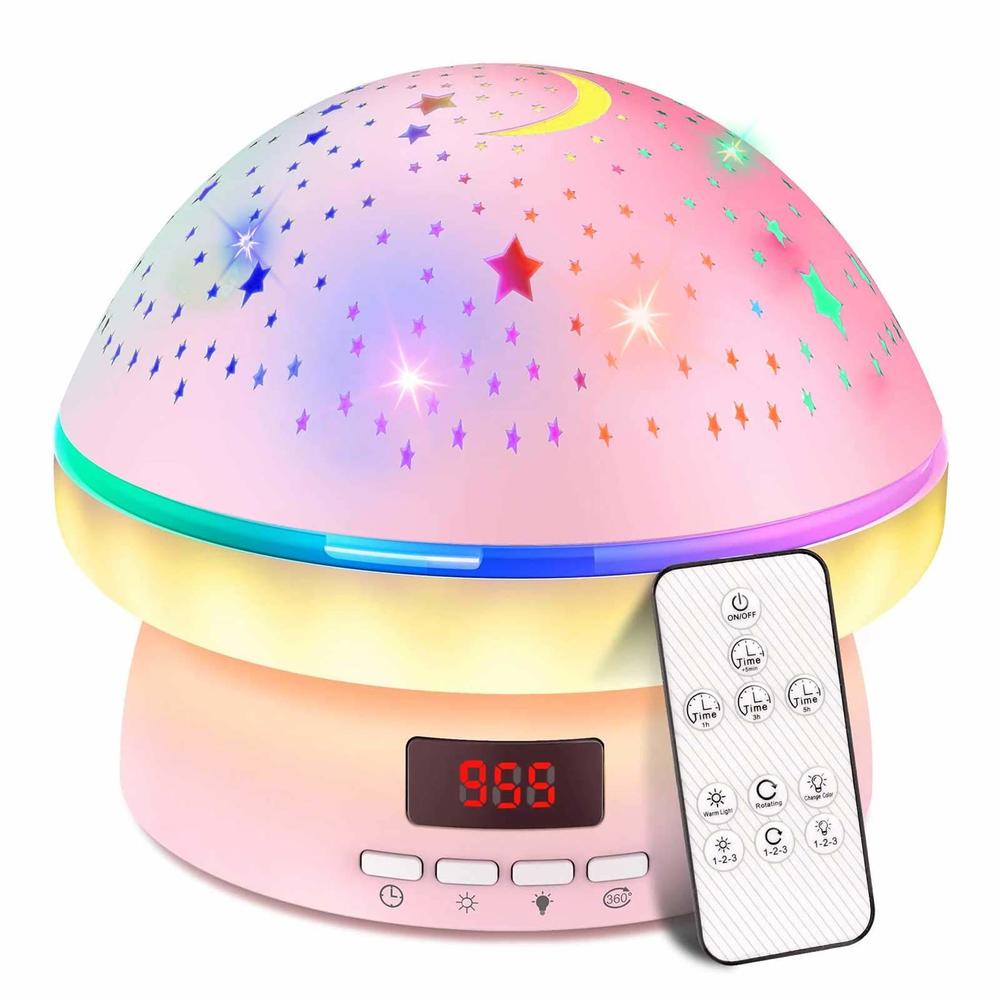 mingkids Toys for 3-8 Year Old Girls Boys, Timer Rotation Star Night Light Projector Kids Twinkle Lights, 2-9 Year Olds Kids Gifts Kawaii