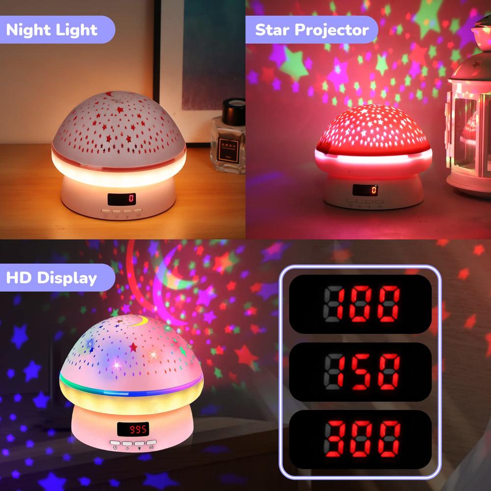 mingkids Toys for 3-8 Year Old Girls Boys, Timer Rotation Star Night Light Projector Kids Twinkle Lights, 2-9 Year Olds Kids Gifts Kawaii