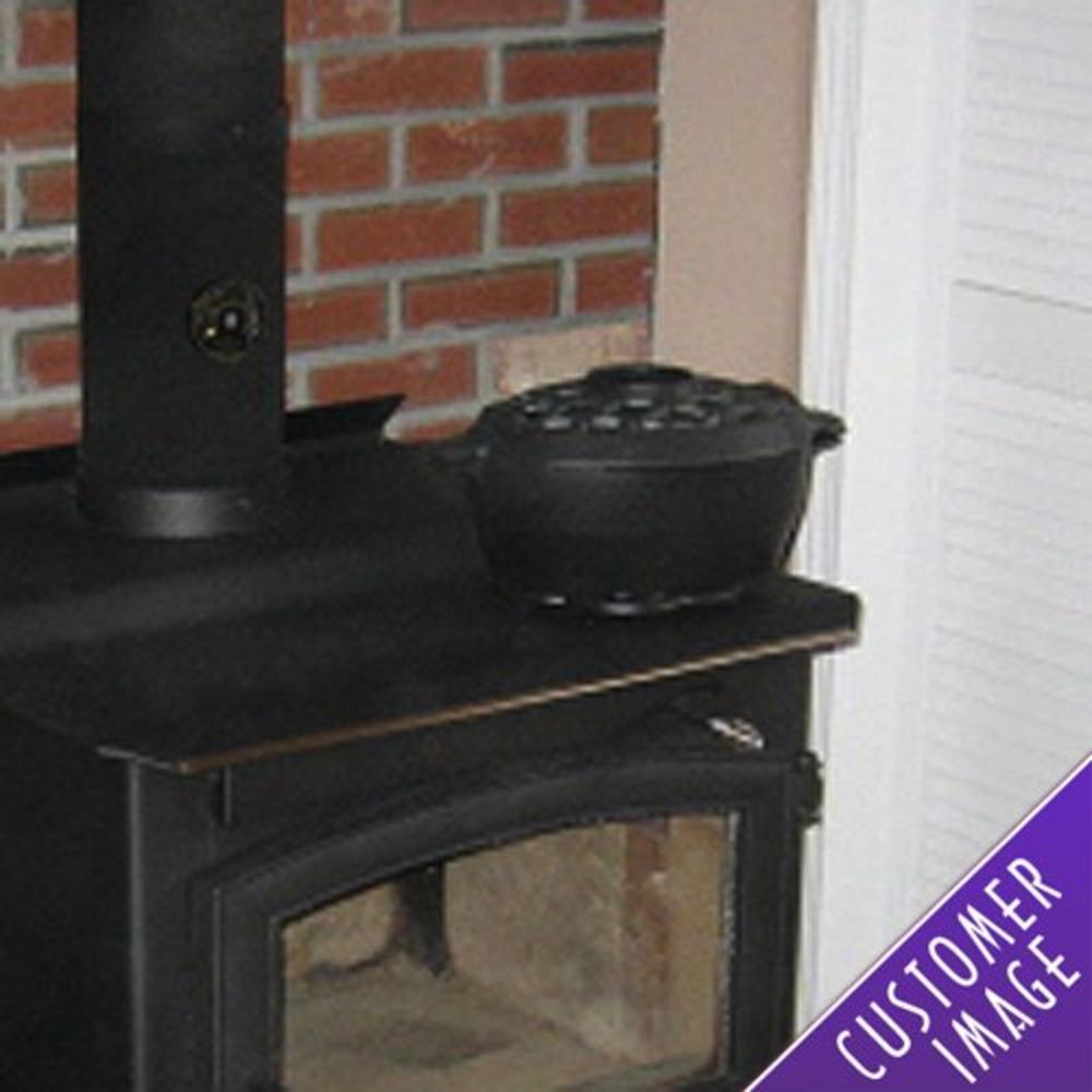 John Wright Woodeze Home Indoor Decorative Wood Stove Cast Iron Humidifier 2 Quart Satin Black Filigree Steamer