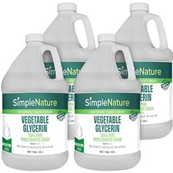 SimpleNature 100% Pure Vegetable Glycerin - 4 Gallons (512 fl oz) - Natural Pure Food/Cosmetic Grade for Skincare, Haircare, Cosmetics, Soapm