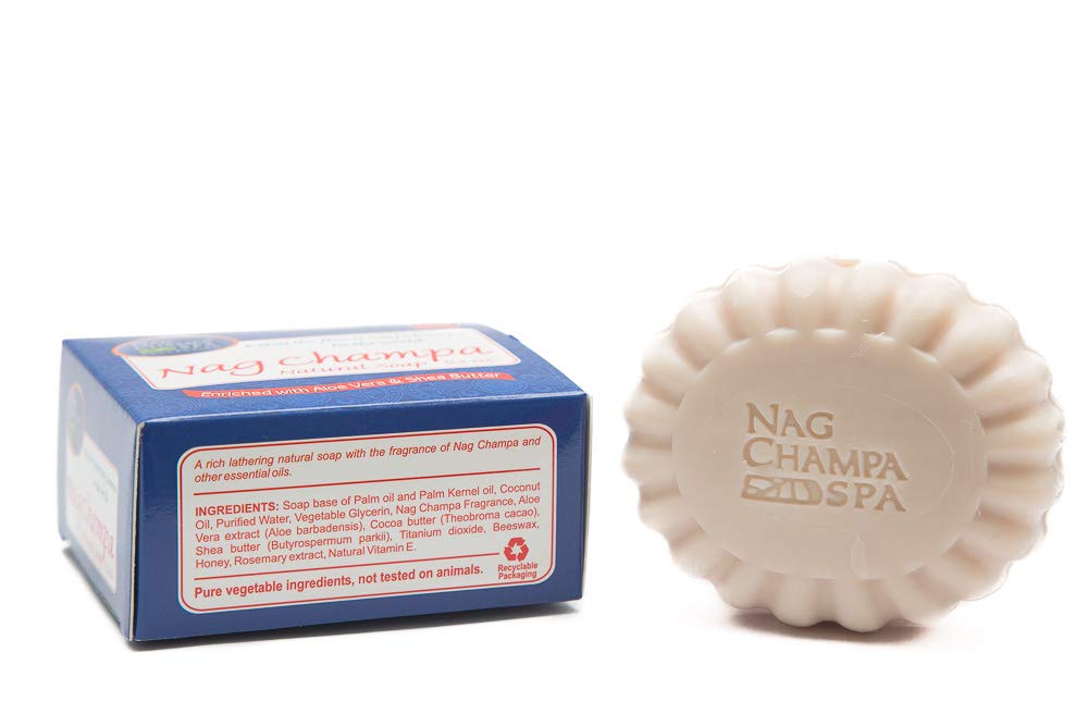 Nag Champa Spa Colle NAG CHAMPA NATURAL SOAP - 6 Bars- 5.2 Oz.(150 gms ea.) BY NAG CHAMPA SPA