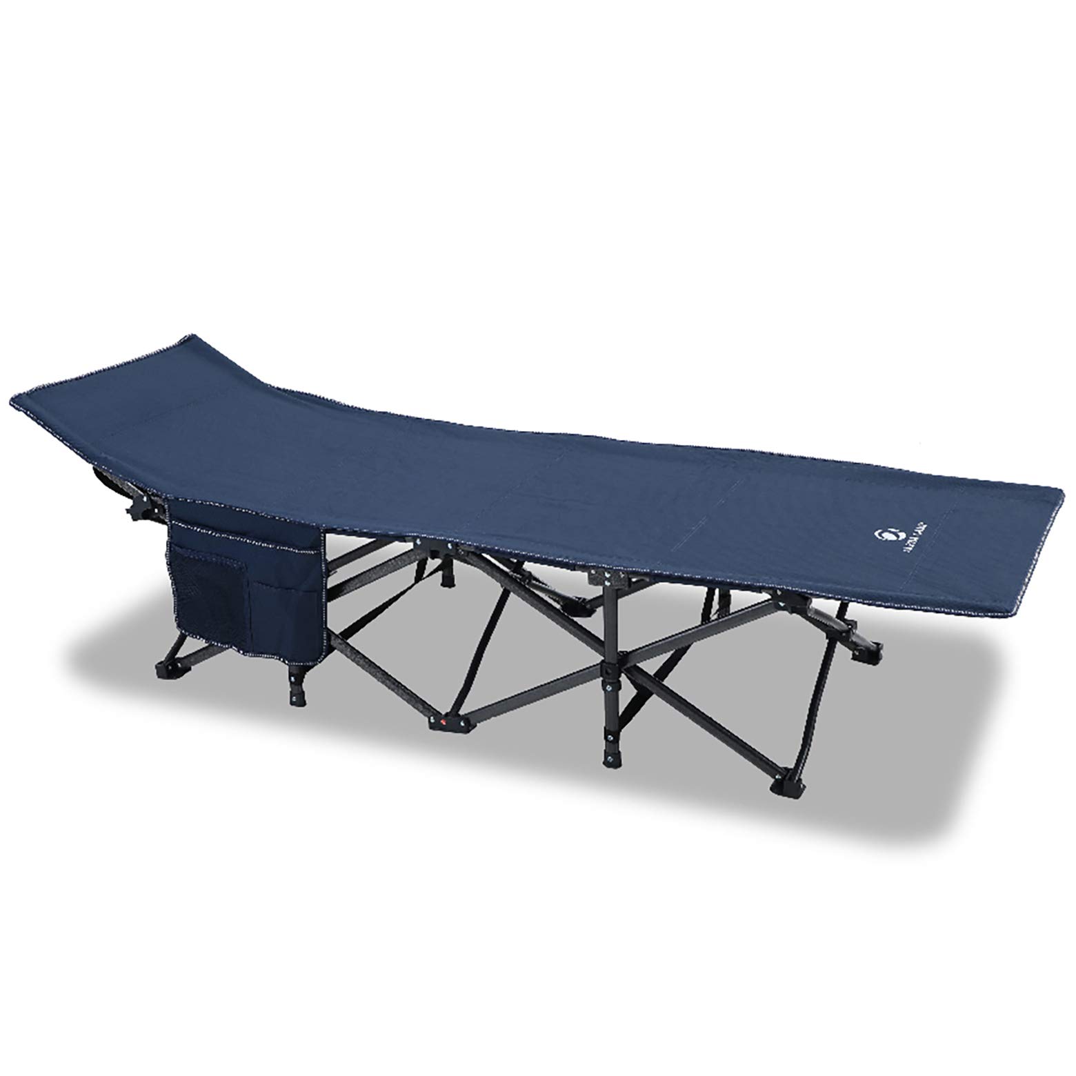 ALPHA CAMP Oversized Camping Cot Supports 600 lbs Sleeping Bed Folding Steel Frame Portable with Carry Bag,Navy