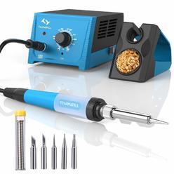 Tilswall Soldering Station, 65W Solder Station Welding Iron Kit with Smart Temperature Control (392°F-896°F), 5pcs Soldering Tip