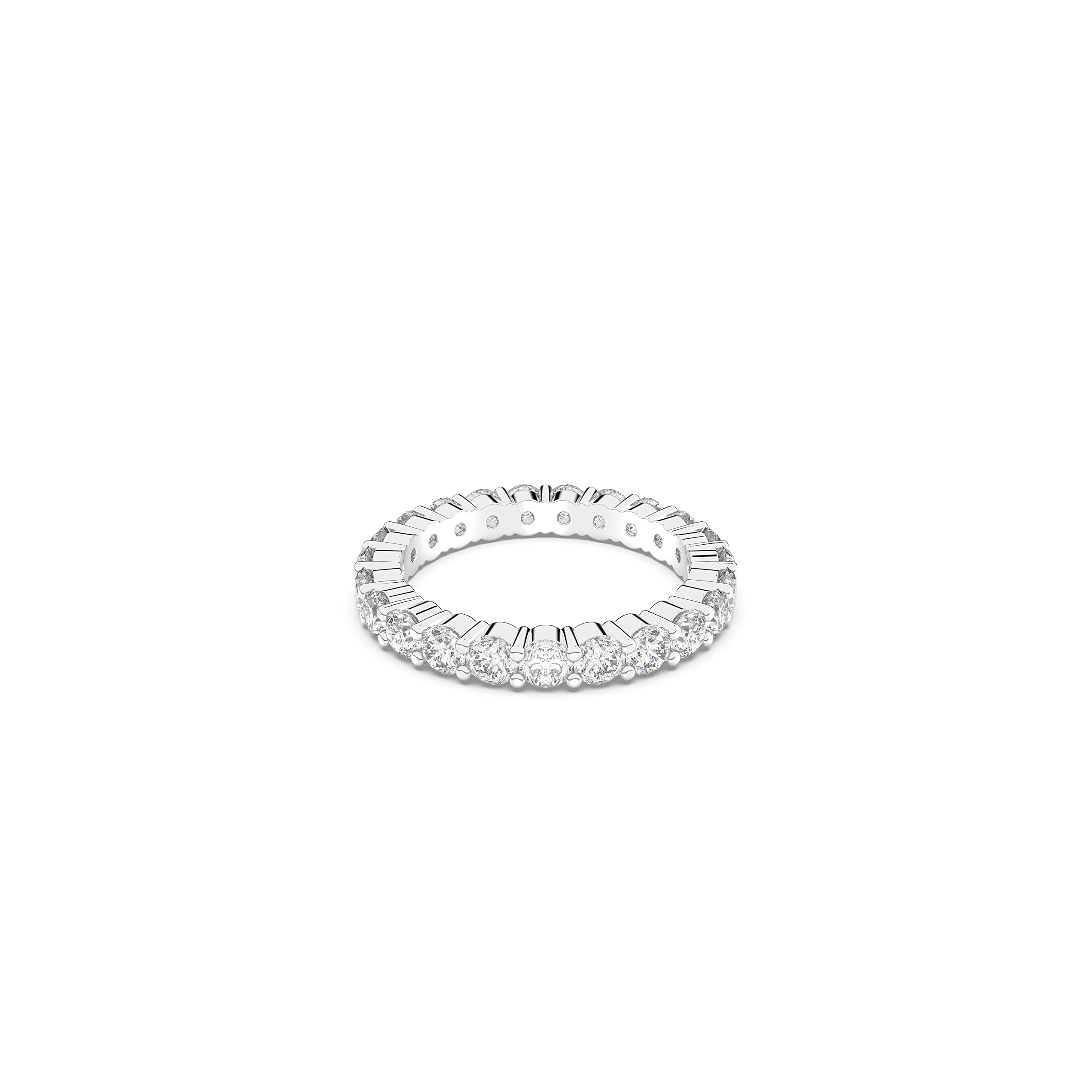 Swarovski Womens Vittore XL Ring, White crystal Stones in a Rhodium Plated Setting, Size 50