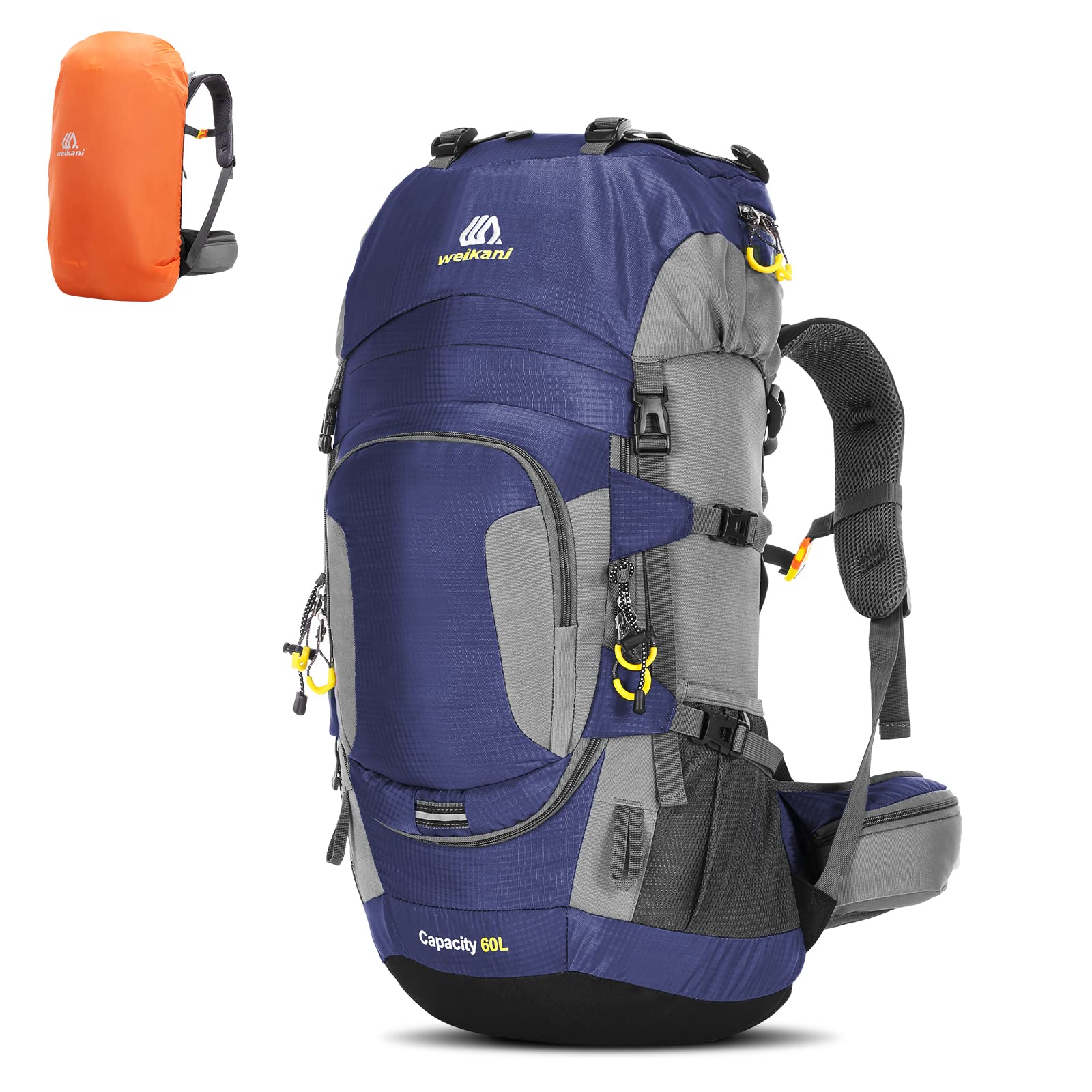 Lixada Hiking Backpack 60L70L Large capacity Walking Backpack Waterproof camping Backpack Traveling climbing Outdoor (Dark Blue,