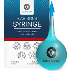 Medi grade Ear Wax Removal Kit, 254 fl oz Ear Bulb Syringe with Quad-stream Tip - Safe and Effective, Drug-free Ear cleaner Earw
