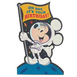 UK greetings Disney Mickey Mouse Birthday card for Boys - Boys Mickey Mouse Birthday card - Mickey Mouse Space Astrounaut Birthd