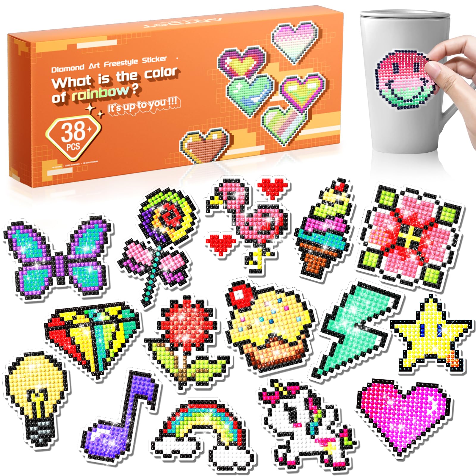 ARTDOT Diamond Painting Sticker Kits for Kids, Arts and crafts Toys gift  for girls and Boys Ages 6-12 Years Old