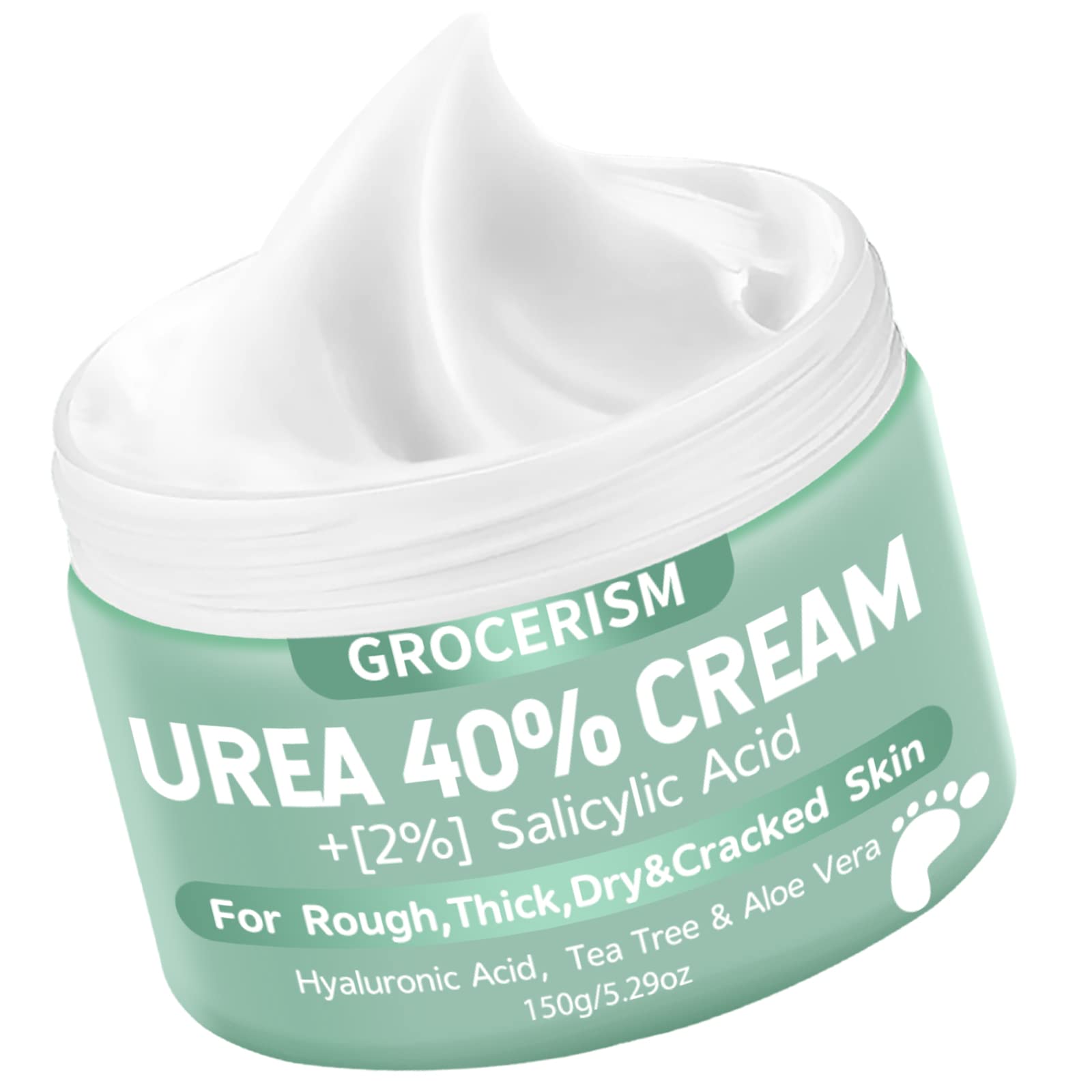 grocerism Urea cream 40 Percent For Feet Plus 2% Salicylic Acid 529 oz  Foot cream and Hand cream Maximum Strength with Hyaluron