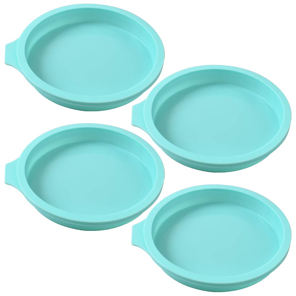 Newk Silicone Round cake Mold, 4 Packs 6 Inch Silicone Disc Like Mold for Layer cakes, cheese cakes, Rainbow cakes and Resin coa