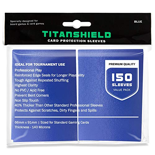 TitanShield (150 Sleeves, Black compatible with Standard Sized Board games, MTg Magic The gathering, Pokemon, Lorcana and Tradin