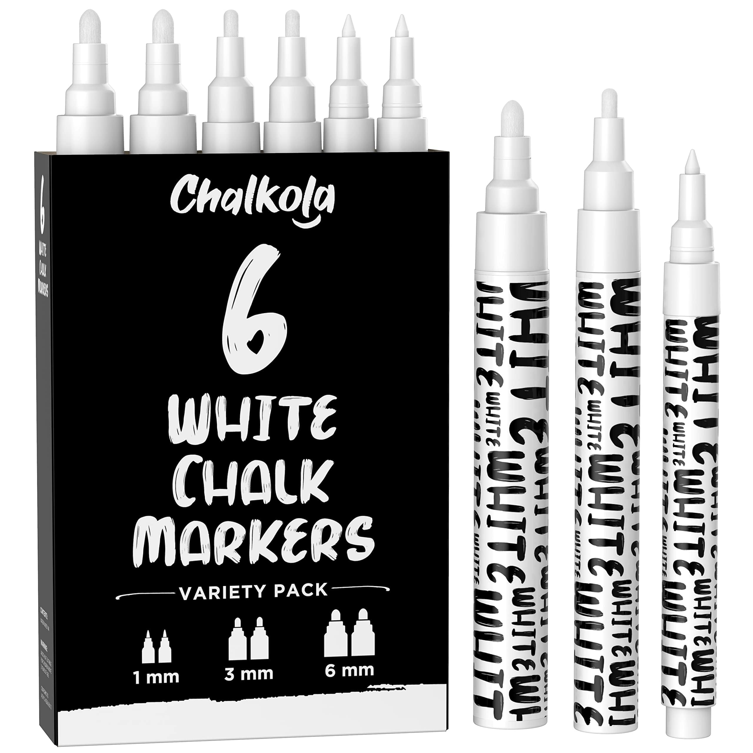 Chalkola chk_6white_variety chalkola White chalk Markers - White