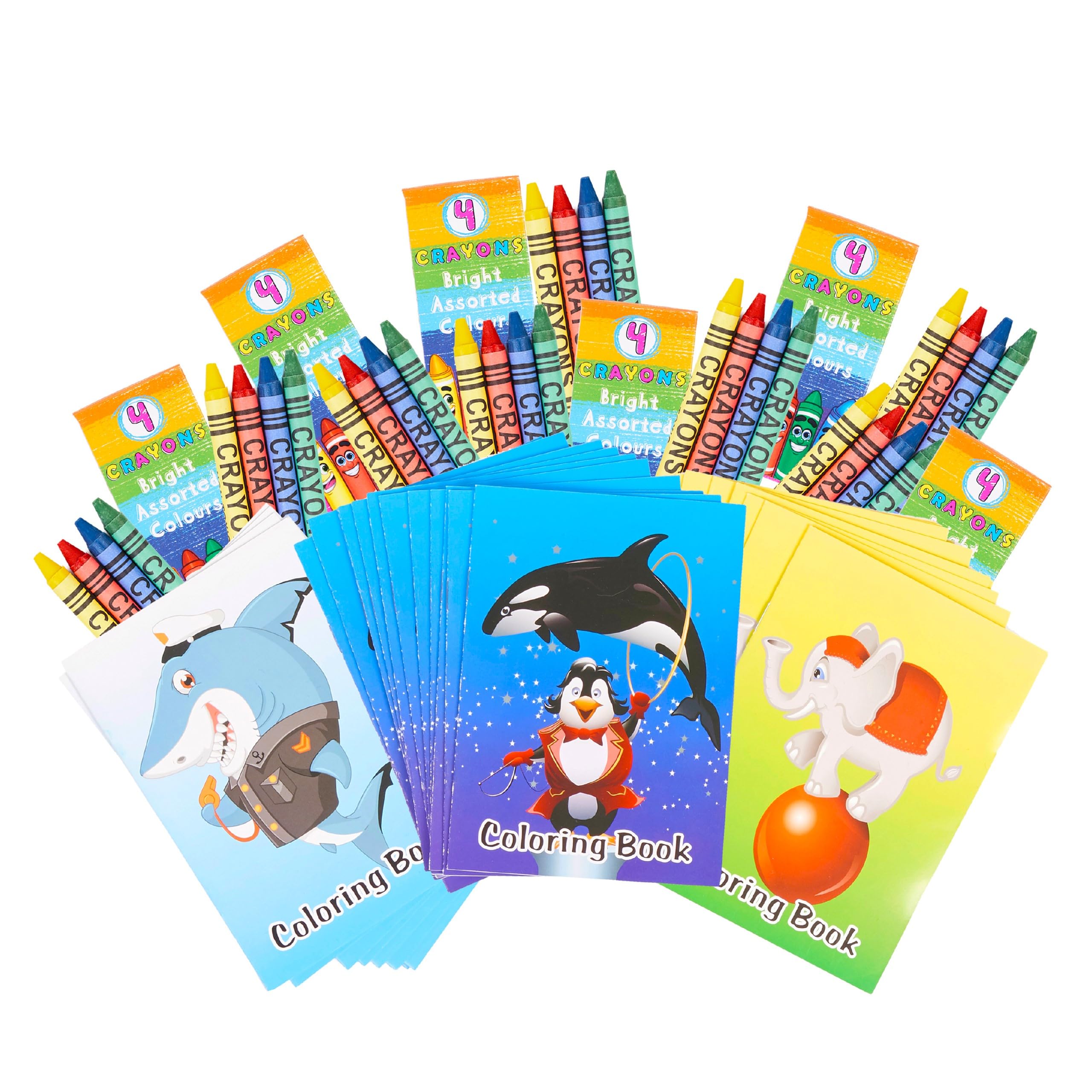 The Twiddlers THE TWIDDLERS - 72 Bundle Pack Mini coloring Books with 72  crayons (18 Boxes), crayons Party Favors for Kids Ages 4-8, DIY Art D