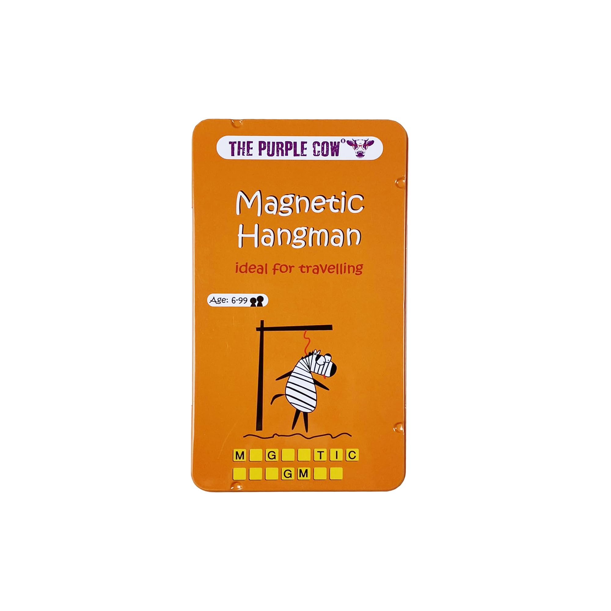 The Purple Cow Magnetic Travel game of Hangman -car games , Airplane games and Quiet games