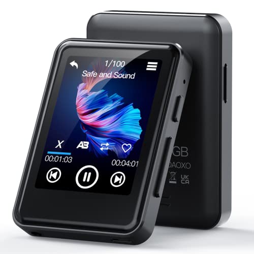 ZOOAOXO 64Bg MP3 Player Bluetooth 52 with 24 Full Touch Screen,Portable Music Player with Speaker, HiFi Sound Quality, E-Book, A