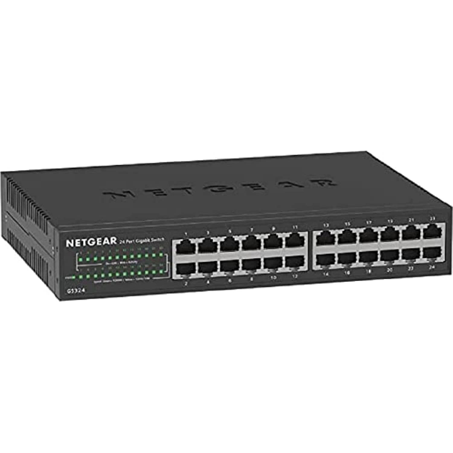 NETgEAR 24 Port gigabit Ethernet Unmanaged Network Switch (gS324) - Desktop, Wall, or Rackmount, Silent Operation, Ethernet Spli