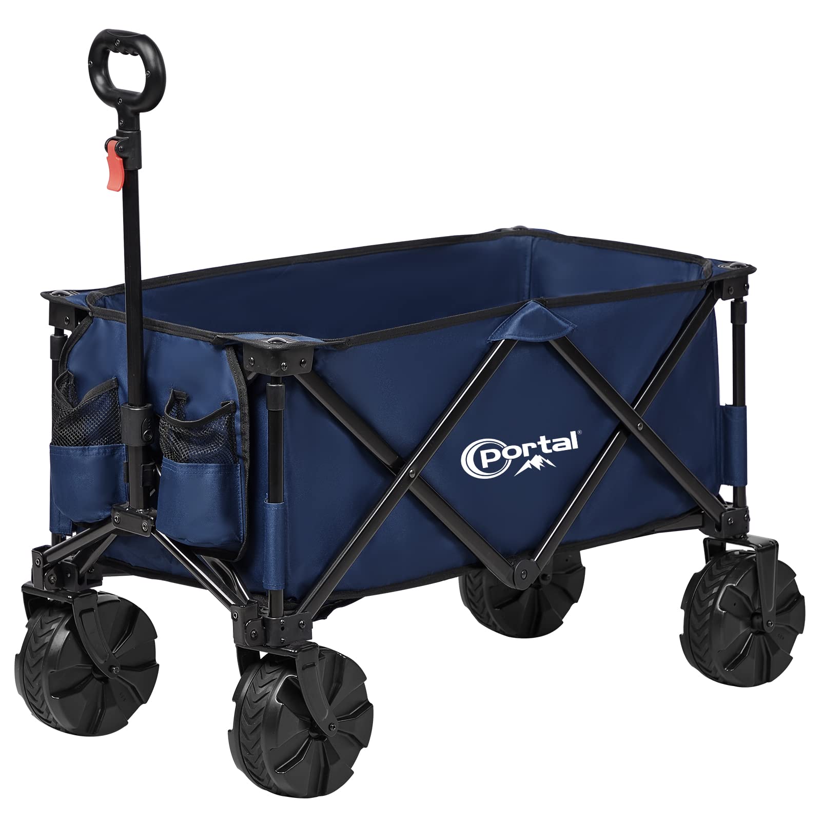 Portal collapsible Folding Utility Wagon, Foldable Wagon carts Heavy Duty, Large capacity Beach Wagon with All Terrain Wheels, O