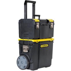 Stanley Tools STANLEY 3 in 1 Rolling Work centre Toolbox with Pull Handle, Detachable Toolbox with Portable Tote Tray, 1-70-326