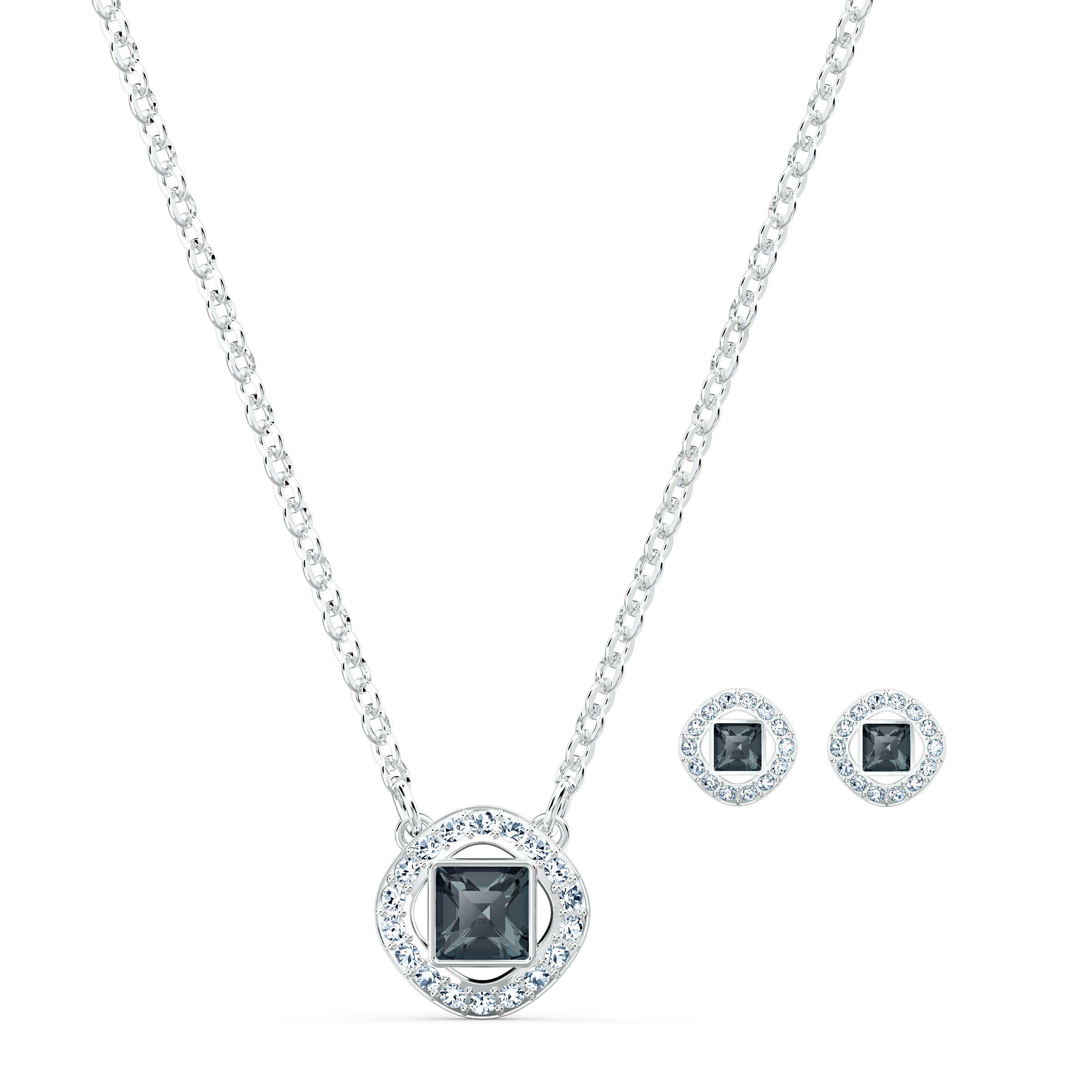 Swarovski womens Necklace Set with Mixed Metal Plated chains, clear and colored crystals
