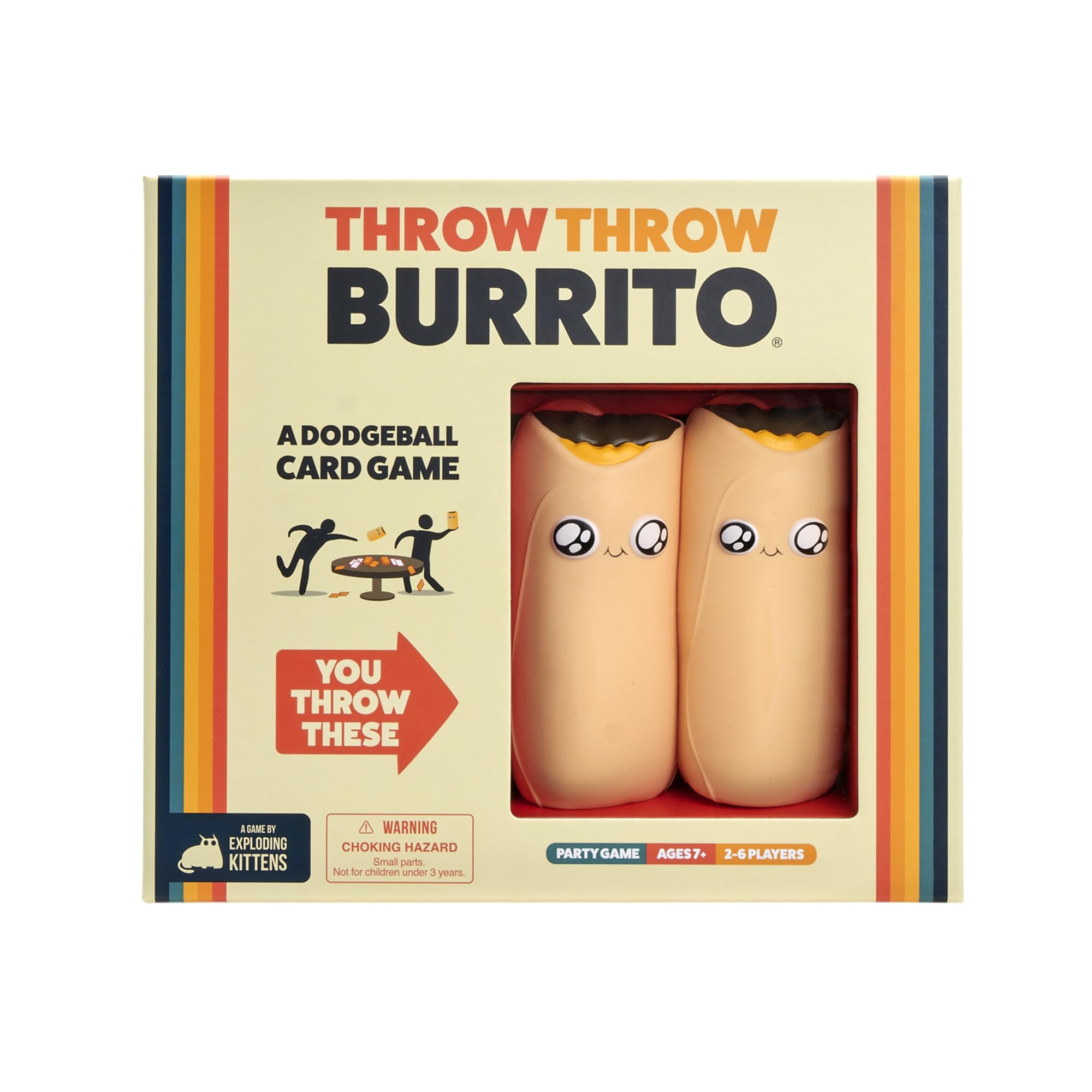 Exploding Kittens LL Throw Throw Burrito by Exploding Kittens - A Dodgeball card game - Family-Friendly Party games - for Adults, Teens & Kids - 2-6