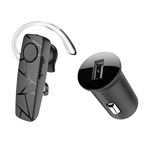 TELLUR VOX 60 Bluetooth Headset, Handsfree Earpiece, BT v52, Multipoint Two Simultaneous connected Devices, 360A Hook for Right 