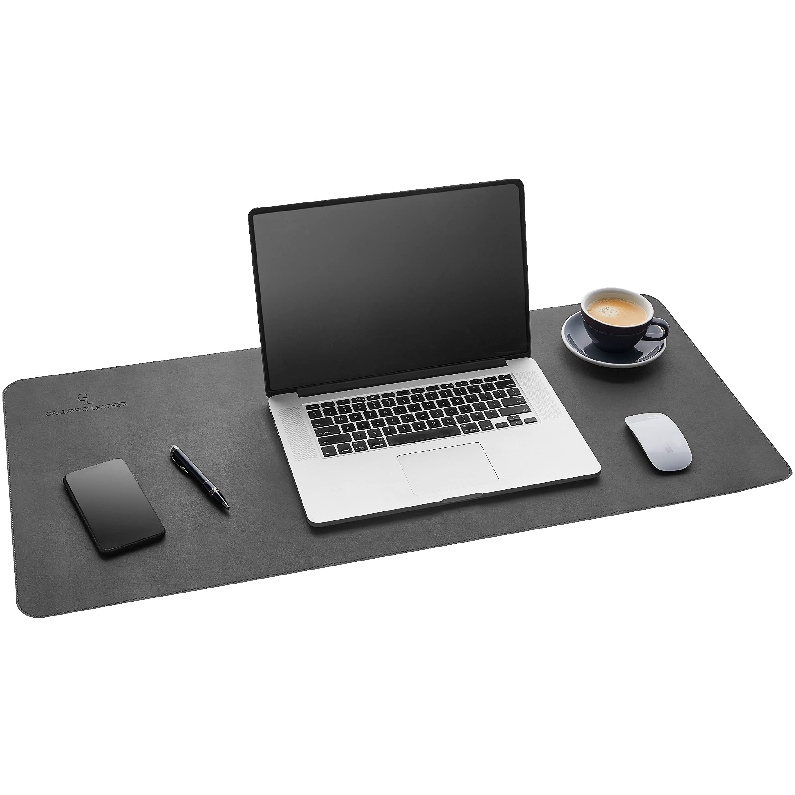 gallaway Leather Desk Mat,Desk Writing Pad - Office Desk Pad, Large 36 x 17 gray, Desk Mats on Top of Desks, gift Ready Elegant 