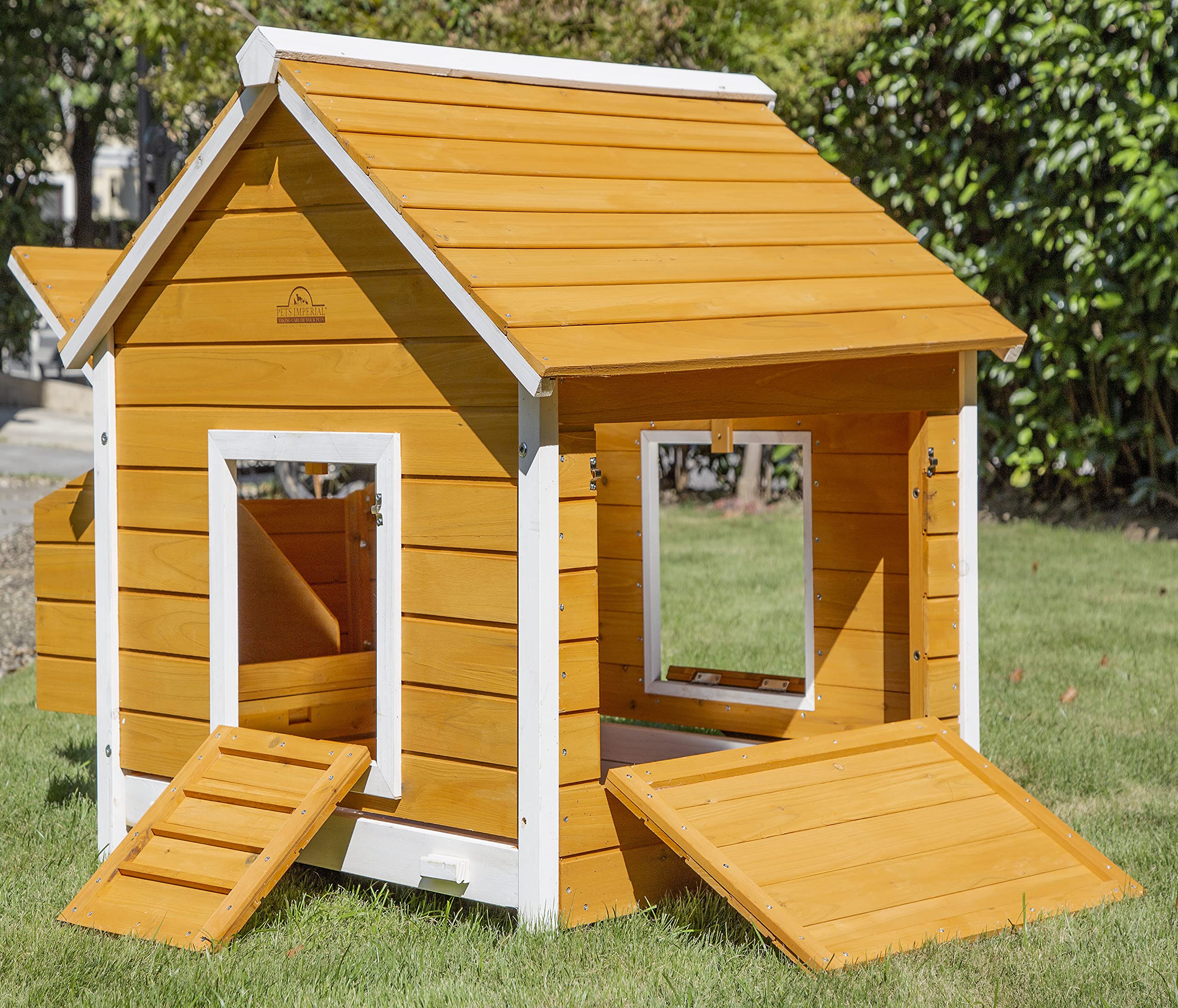 Pets ImperialA Hawksmoor chicken coop - 2 Nesting Spaces - Wooden chicken House - Sliding Tray & Opening Roof