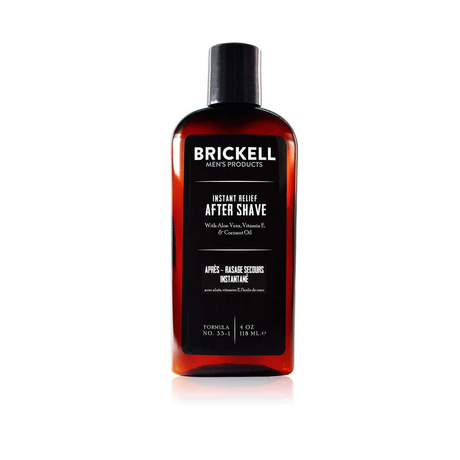 Brickell Mens Products Instant Relief Aftershave for Men, Natural and Organic Soothing After Shave Balm to Prevent Razor Burn, 4