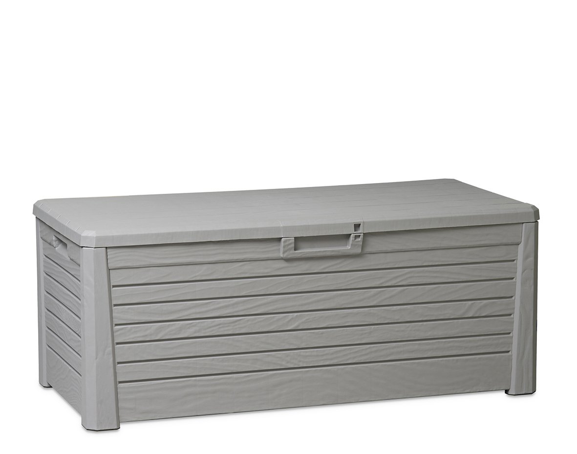 Toomax Z155RD25 Florida UV Resistant Lockable Deck Storage Box Bench for Outdoor Pool Patio garden Furniture or Indoor Toy Bin c