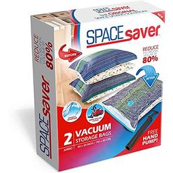 Spacesaver Premium Vacuum Storage Bags. 80% More Storage! Hand-Pump for Travel! Double-Zip Seal and Triple Seal Turbo-Valve