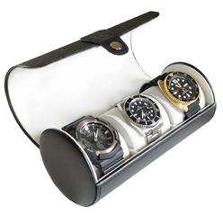 cASE ELEgANcE Travel Watch case Roll Organizer for Men  Vegan Faux Leather Watch Display case  Watch Display, Storage & Holder  