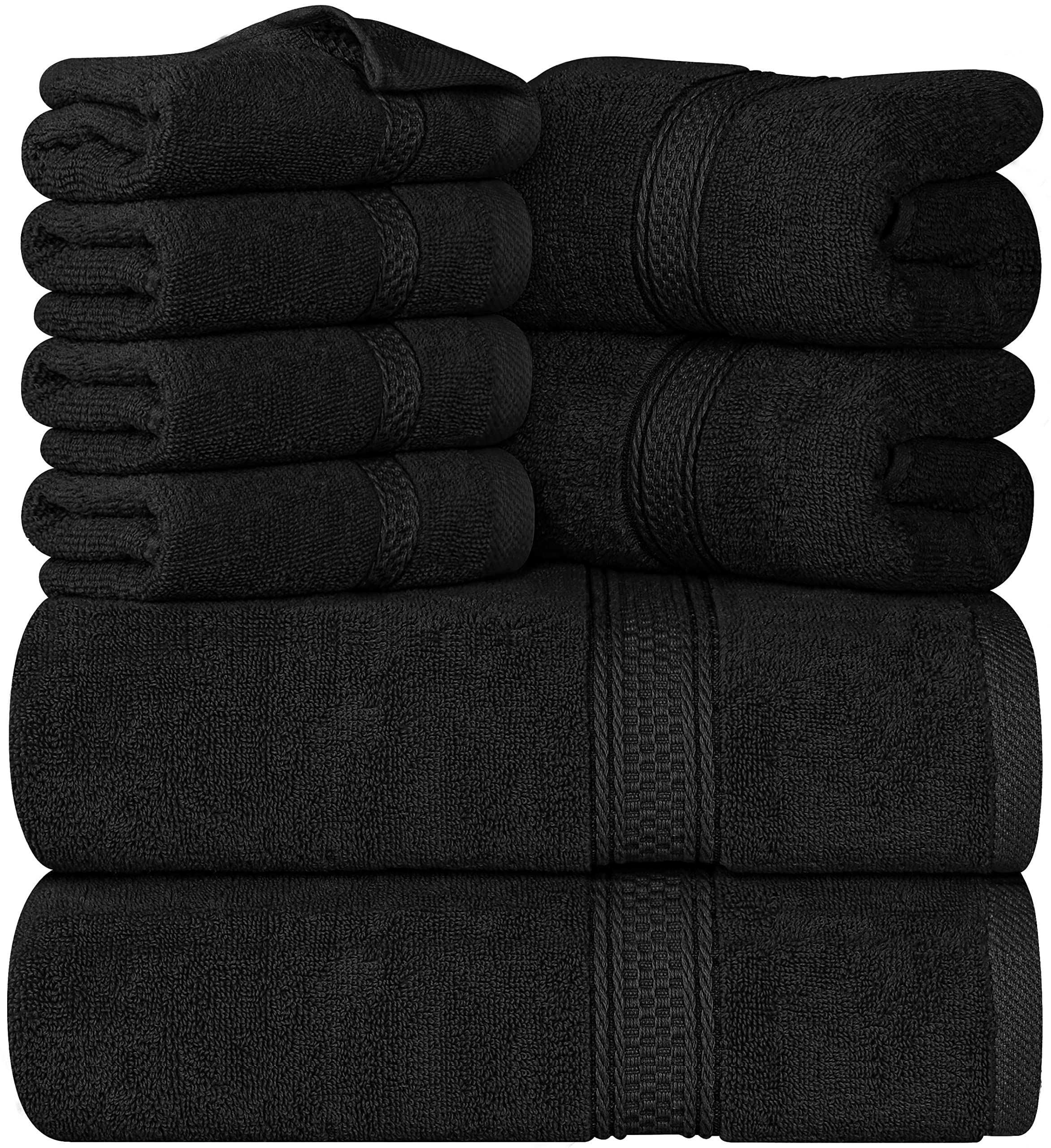 Utopia Towels 8-Piece Premium Towel Set, 2 Bath Towels, 2 Hand Towels, and 4 Wash cloths, 600 gSM 100% Ring Spun cotton Highly A