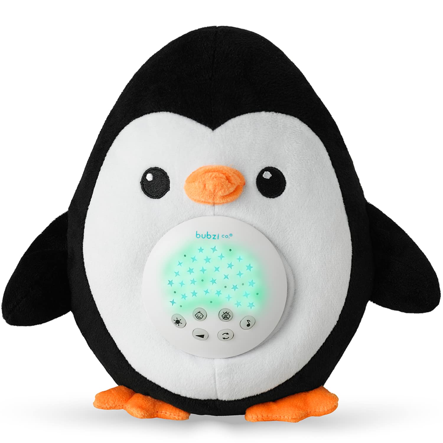 Bubzi Co Baby Soother cry Activated Sensor Toys Penguin White Noise Sound Machine, Toddler Sleep Aid Night Light, Unique Baby girl gifts 