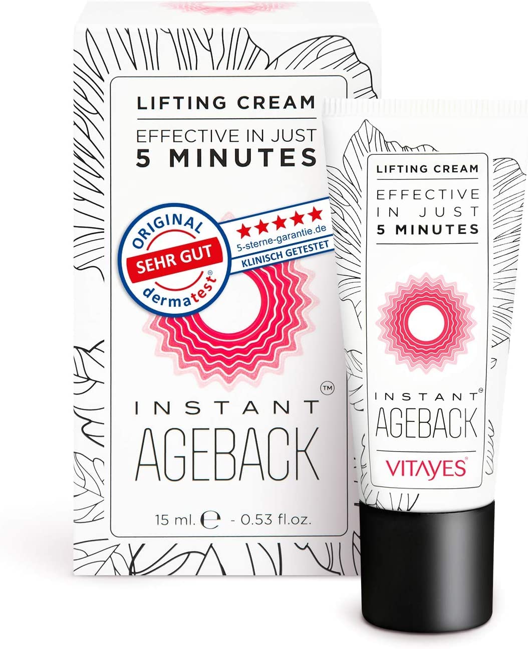 VITAYES Instant Ageback Face Lifting cream - Ageless Facial Firming Skin care Argireline Beauty Product used as a Powerful Anti-