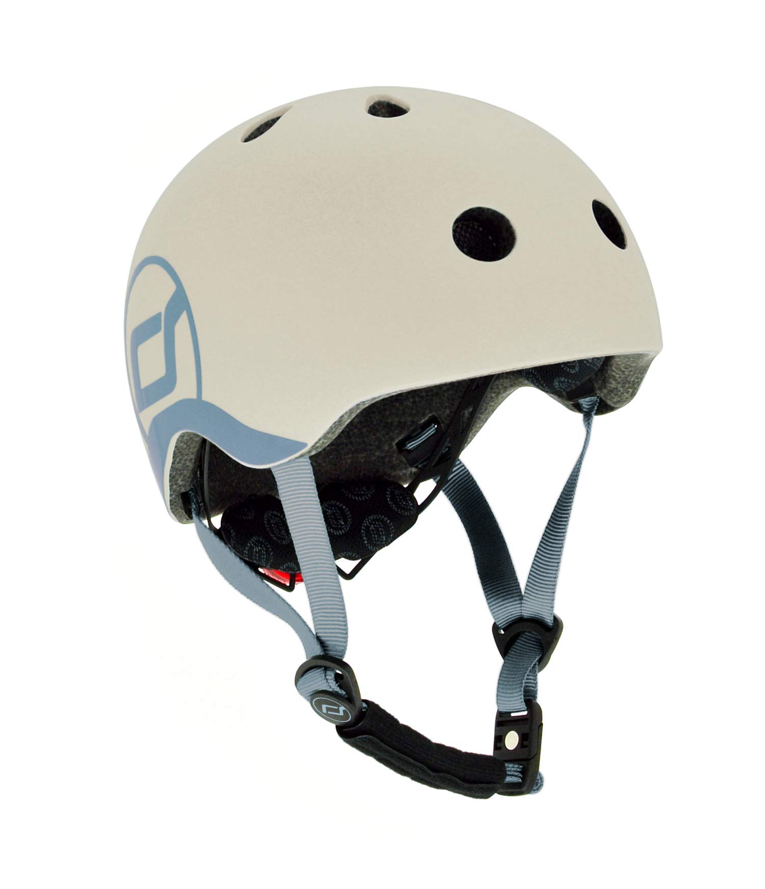 Scoot & Ride Scoot and Ride - Matte Finish Baby Helmet with Adjustable Straps (Ash, XXS-Small) - Includes LED Safety Light and Soft Fleece Pa
