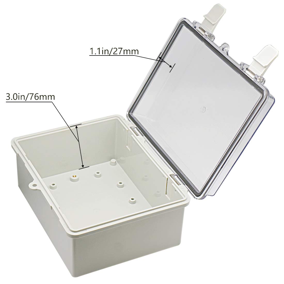 Zulkit Junction Box ABS Plastic Dustproof Waterproof IP65 Electrical Boxes Hinged Shell Outdoor Universal Project Enclosure Clea