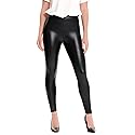 MCEDAR Women’s Faux Leather Leggings with Pockets Plus Size Girls High Waisted Sexy Skinny Pants (M, Black #2)