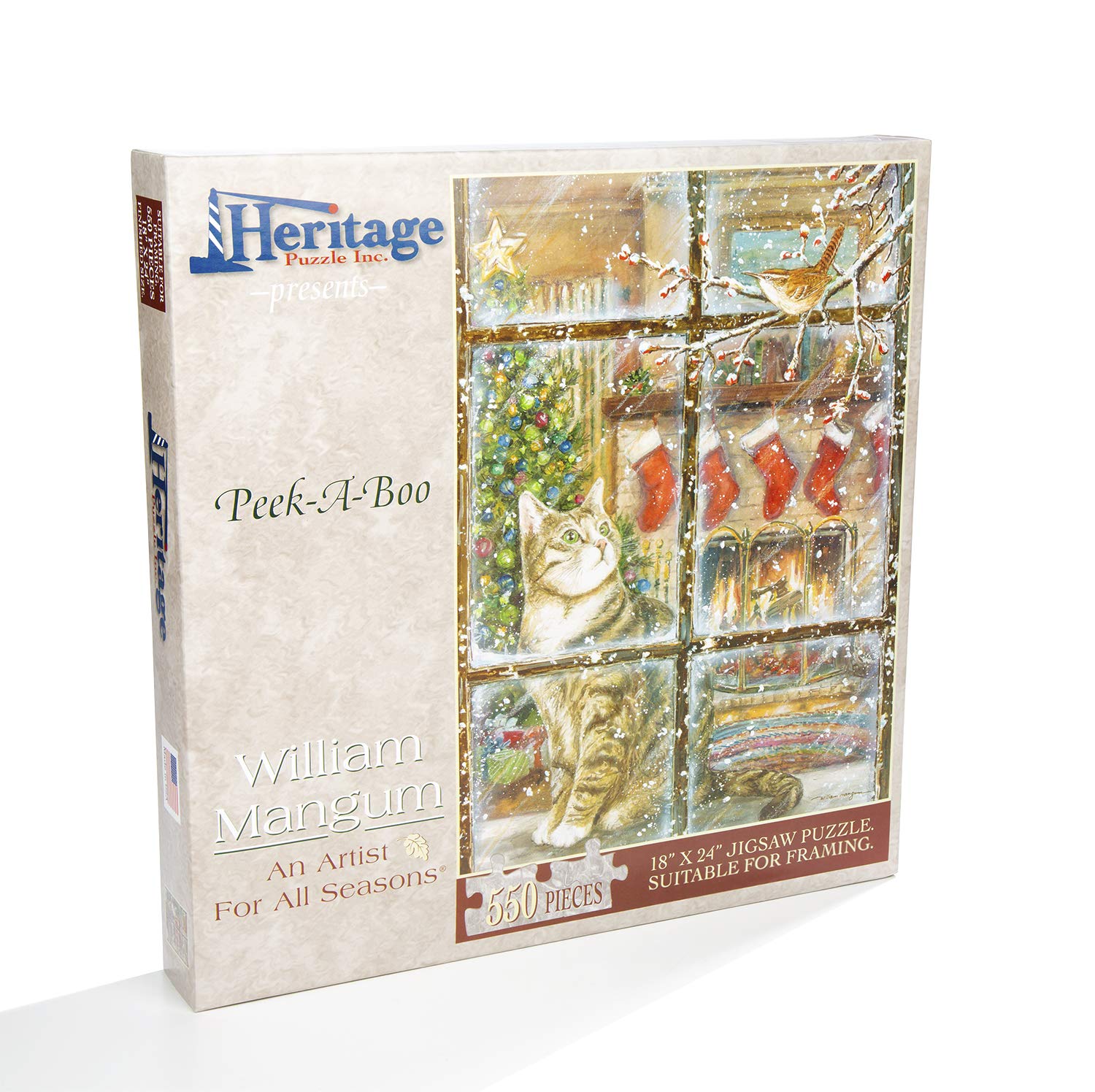 Heritage Puzzle Inc. Heritage Puzzle Peek-A-Boo - Kitten in the Window - 550 Pieces