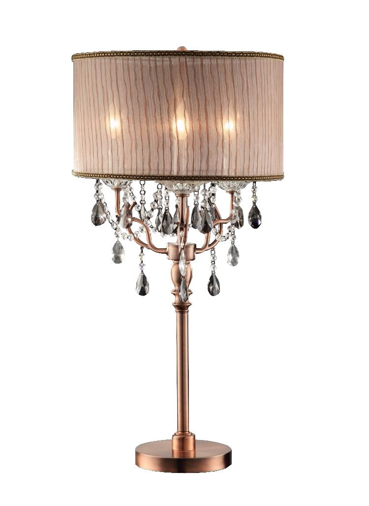 OK Lighting OK-5126t 35-Inch Rosie Crystal Table Lamp