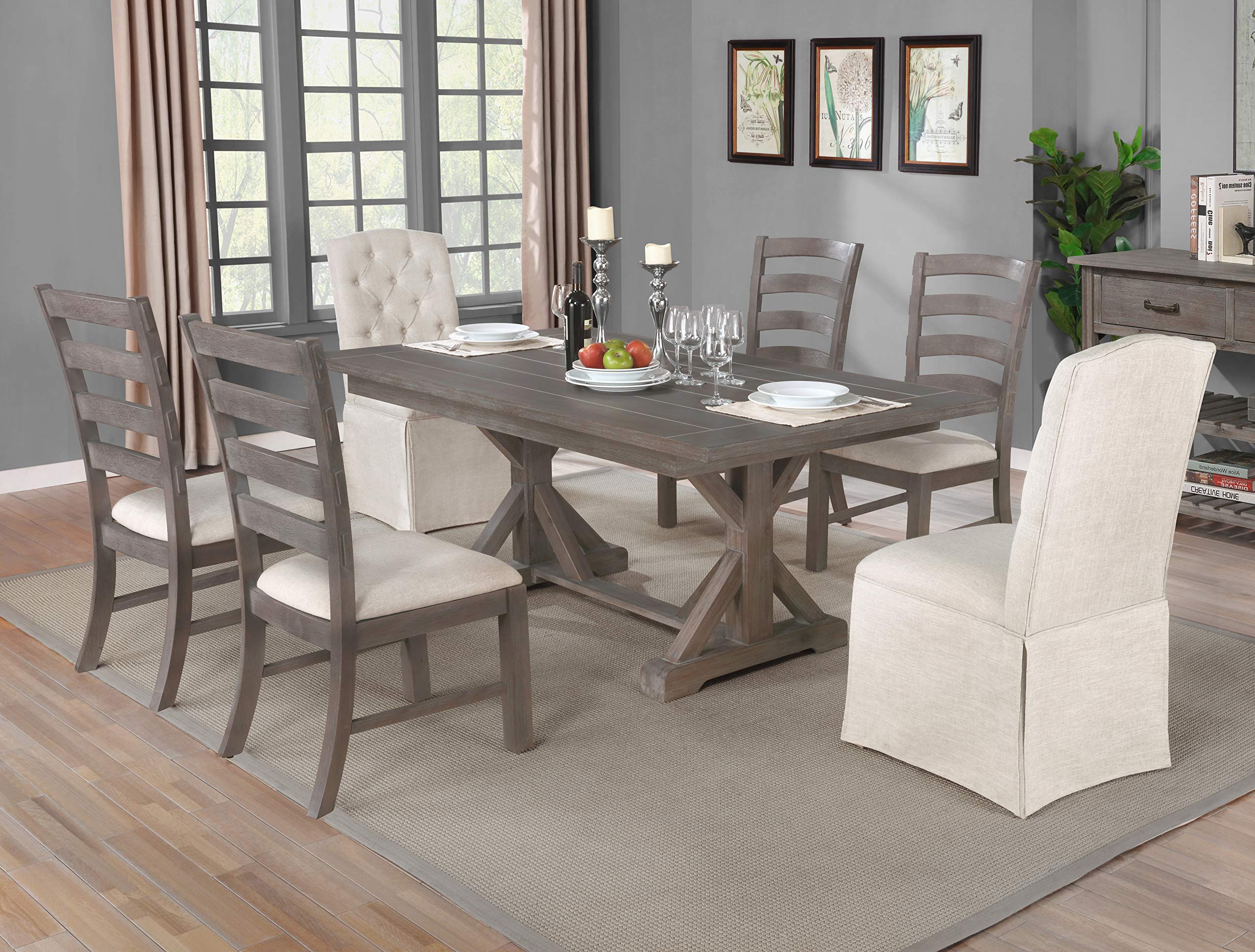 Best Quality Furniture D303-SET-F Dining Set, Beige