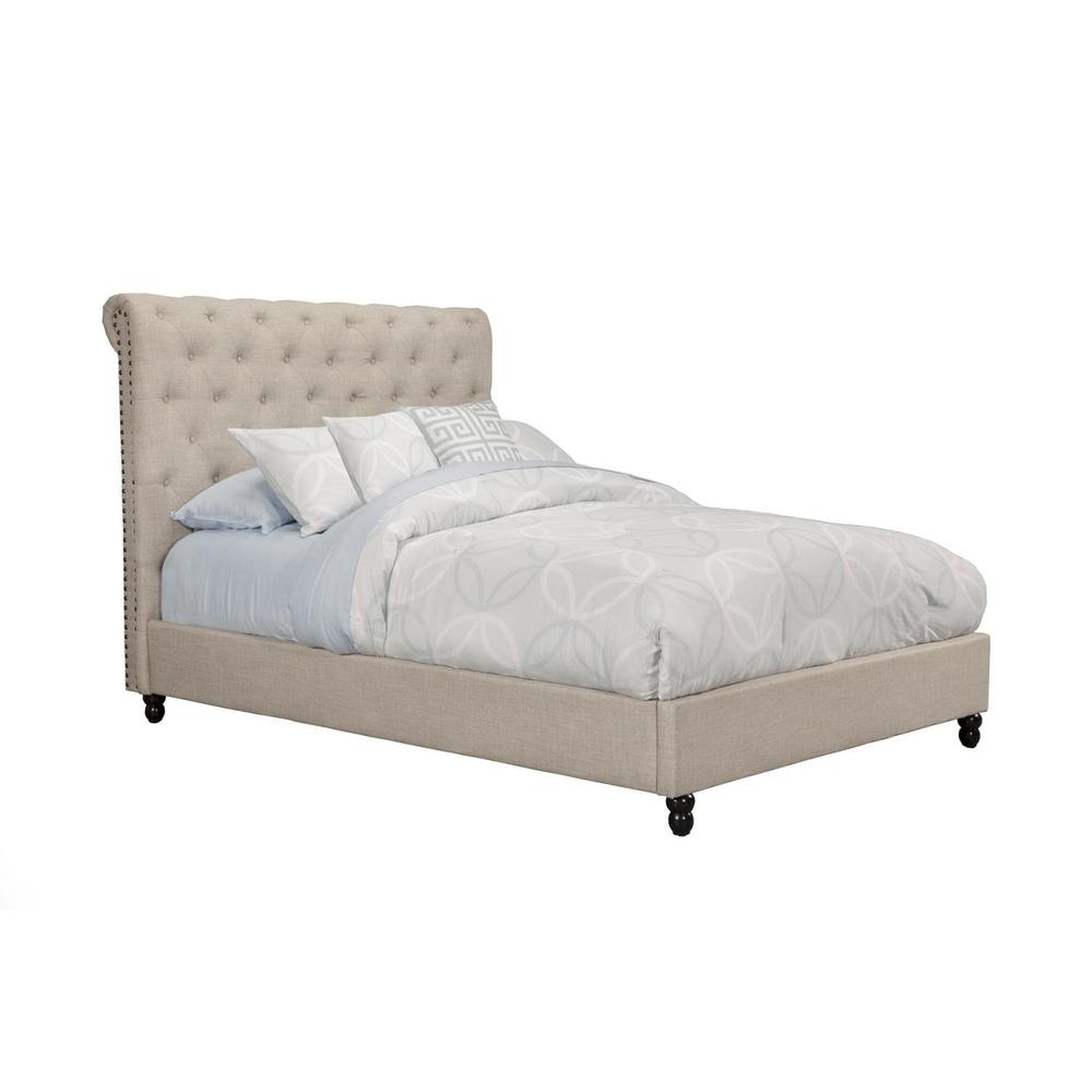 Alpine Furniture Chloe Tufted Upholstered Bed, Queen Size