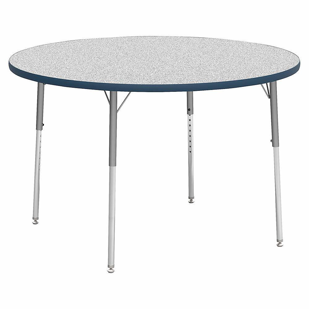 Lorell Classroom Round Activity Tabletop Table Top, Gray Nebula,High Pressure Laminate (HPL),Navy