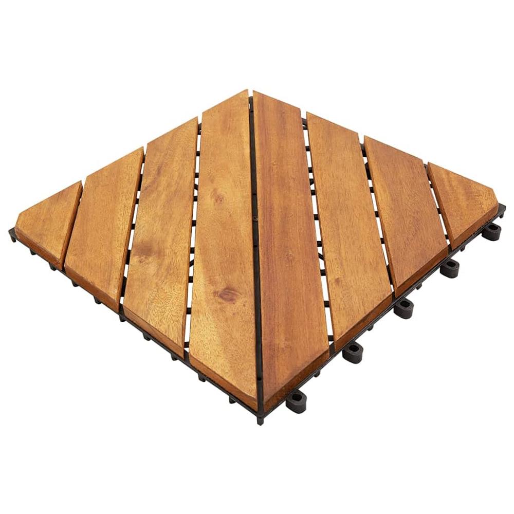 vidaXL Decking Tile 30 Pcs, Deck Tile for Garden Poolside, Outdoor Flooring for Decorative, Interlocking Flooring Tile, White So