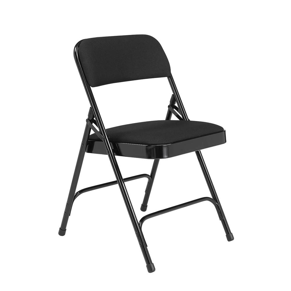 National Public Seating NPS 2200 Series Fabric Armless Premium Folding Chair, Midnight Black (2210/4)