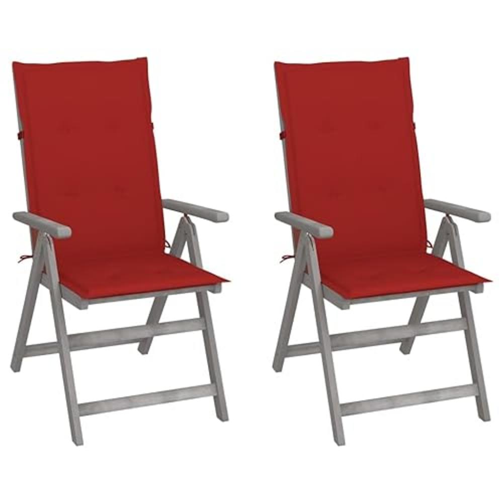 vidaXL Outdoor Recliner Chairs 4 Pcs, Patio Reclining Chair with Cushions, Recliner Patio Lounge Chair for Garden, Retro Style, 