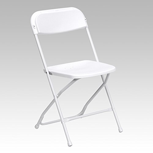Flash Furniture LE-L-3-WHITE-GG Hercules 800 lb. Capacity Premium White Plastic Folding Chair