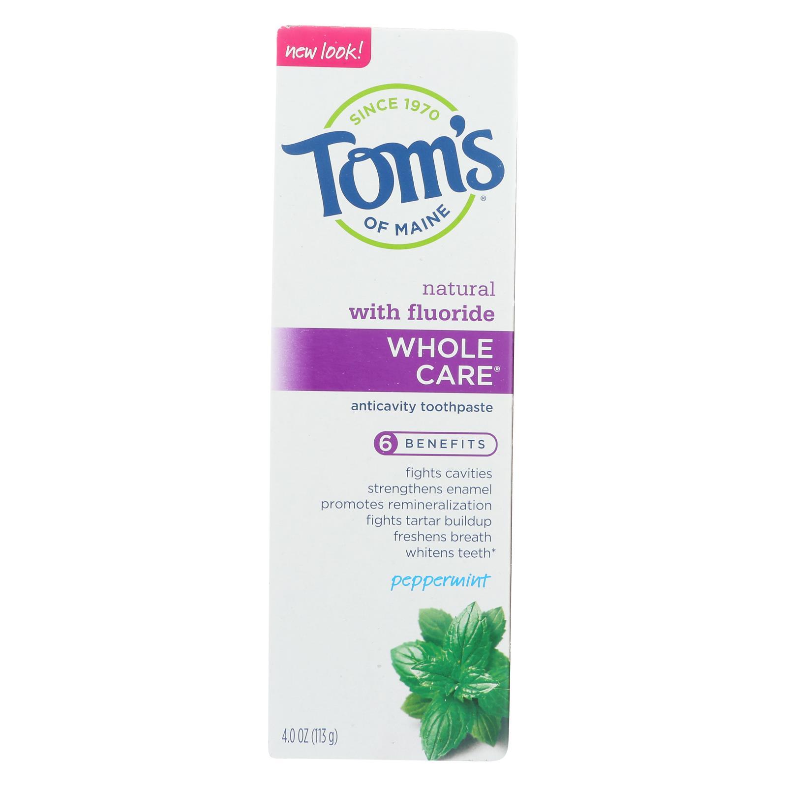 Tom's of Maine Toms Of Maine - Tp Whole care Ppmnt Fluor - case Of 6 - 4 Oz(D0102H5NMJT)